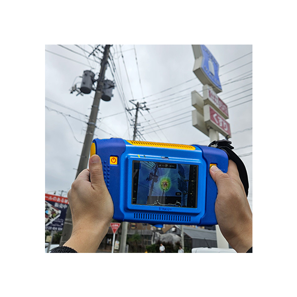 SonaVu+ Field Use SonaVu+ detecting ultrasonic emissions from electrical infrastructure for predictive maintenance.