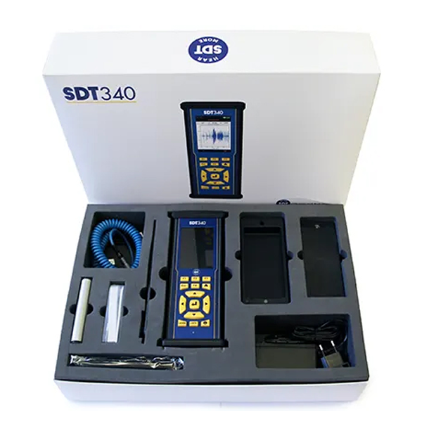 SDT340 Complete Kit with Accessories SDT340 ultrasound data collector kit with probes, cables, and accessories in protective case.