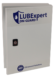 The SDT LUBExpert ON-GUARD enclosure for continuous ultrasound-guided automatic lubrication and bearing monitoring.