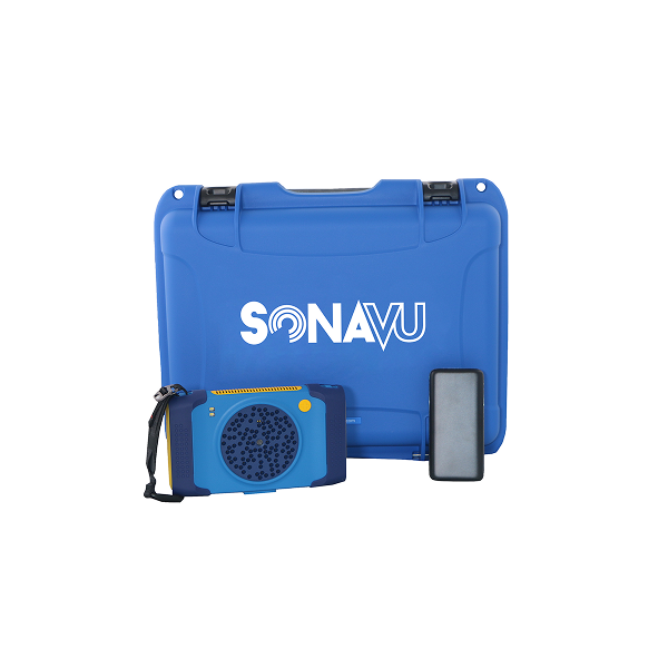 SonaVu+ Kit SonaVu+ acoustic imaging camera kit with carrying case and accessories for field inspection and maintenance.