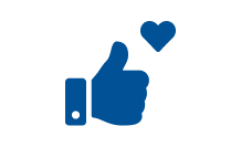 Stylized hand and heart symbol representing intuitive operation and user focus.