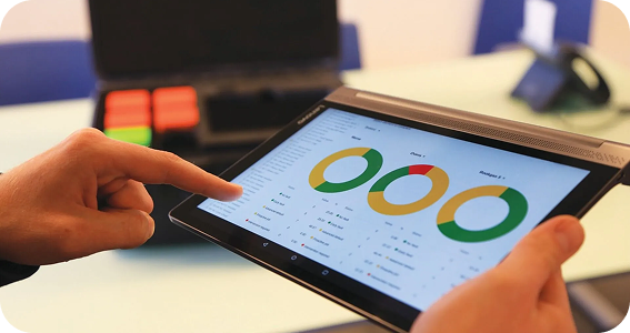 I-see Software Tablet I-see platform analyzing machine health trends with AI models built on decades of condition monitoring data.